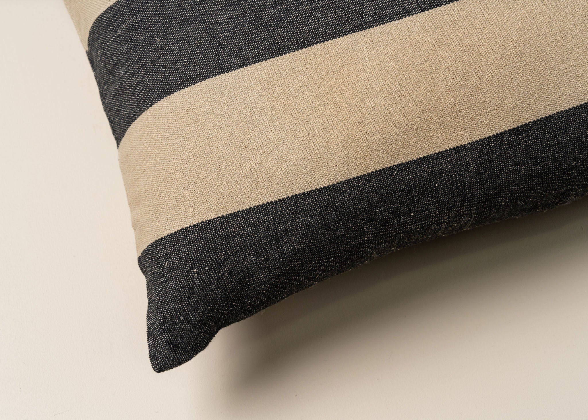 Eco-Friendly Recycled Cotton Striped Lumbar Pillow - Soft & Supportive Cushion for Sofa, Bed, Office Chair - Sustainable Home Decor