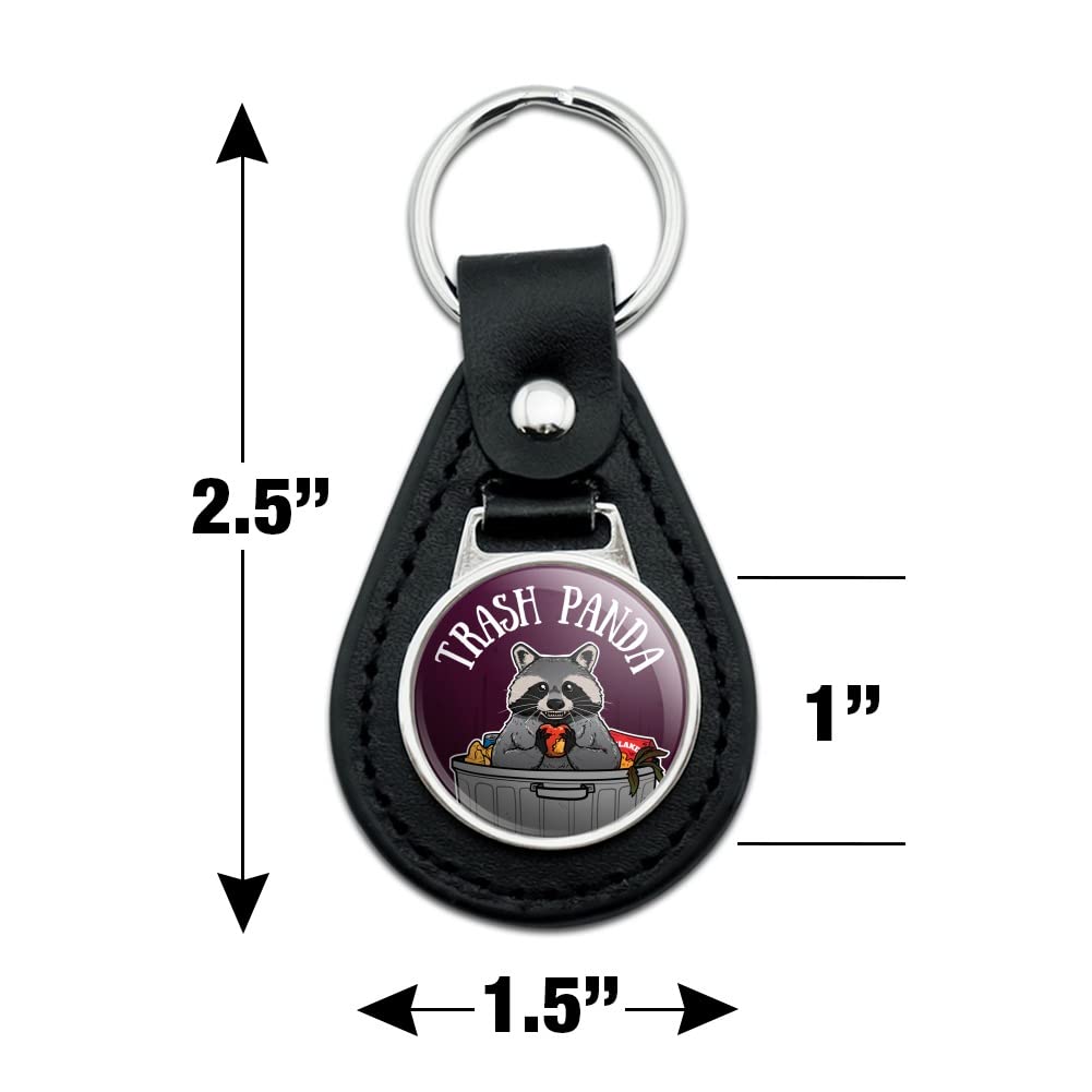 Black Leather Raccoon Trash Panda Keychain - Cute Animal Garbage Can Design - Perfect for Keys, Backpacks & Gifts | Unique Novelty Accessory for Wildlife Lovers