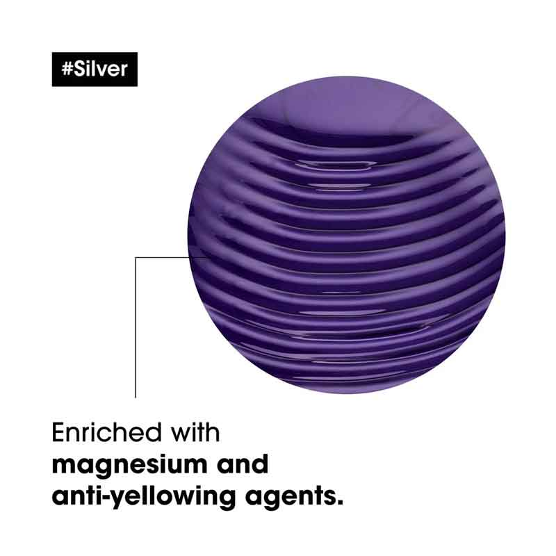 L'Oréal Professionnel Silver Shampoo for Blonde & Gray Hair - Tones & Brightens - Sulfate-Free Purple Shampoo for Color-Treated Hair - Perfect for Salon & Home Use
