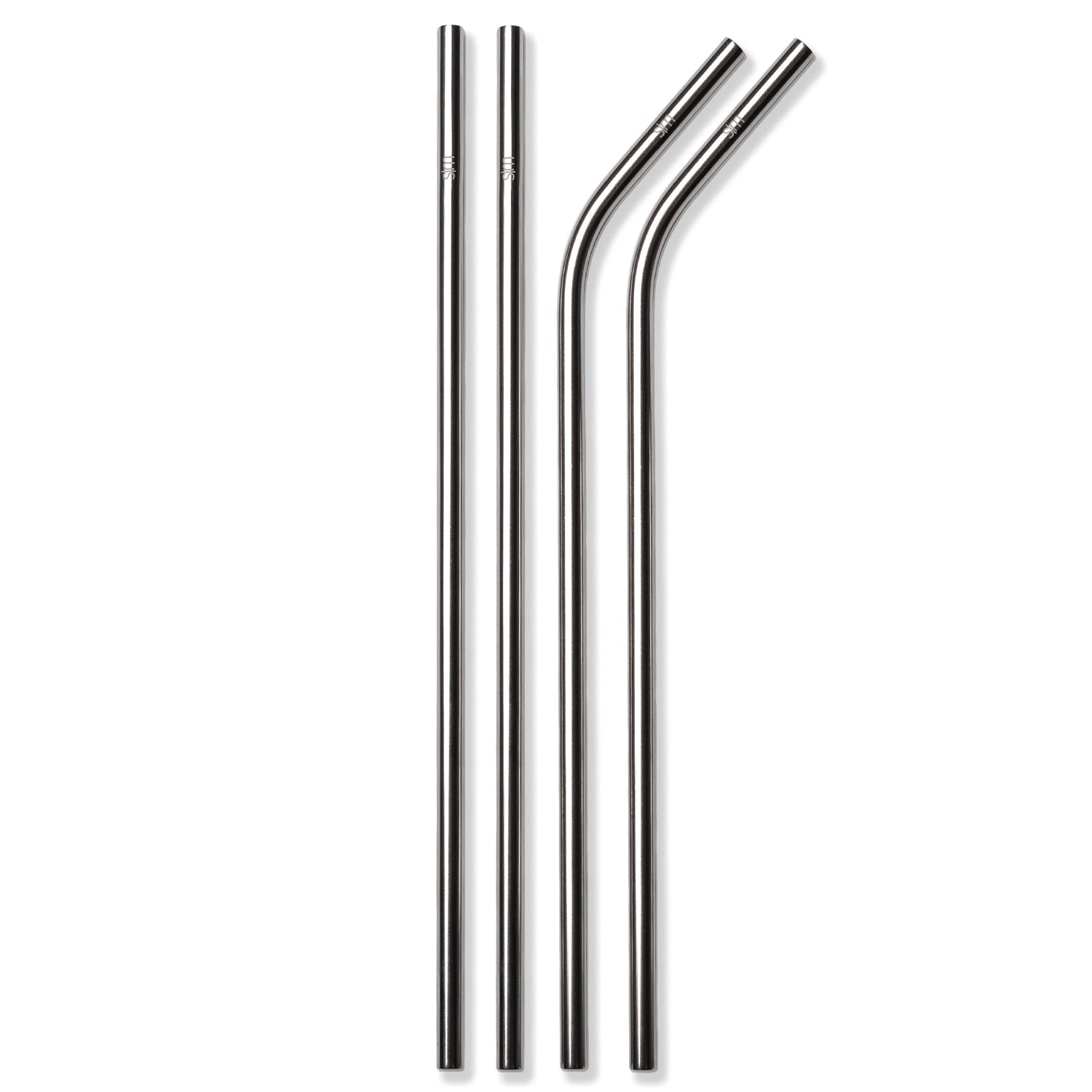 Eco-Friendly Stainless Steel Reusable Straws Set - 4 Pack Metal Drinking Straws with Cleaning Brush for Smoothies, Iced Coffee & Cocktails - Perfect for Home, Office & Travel Use