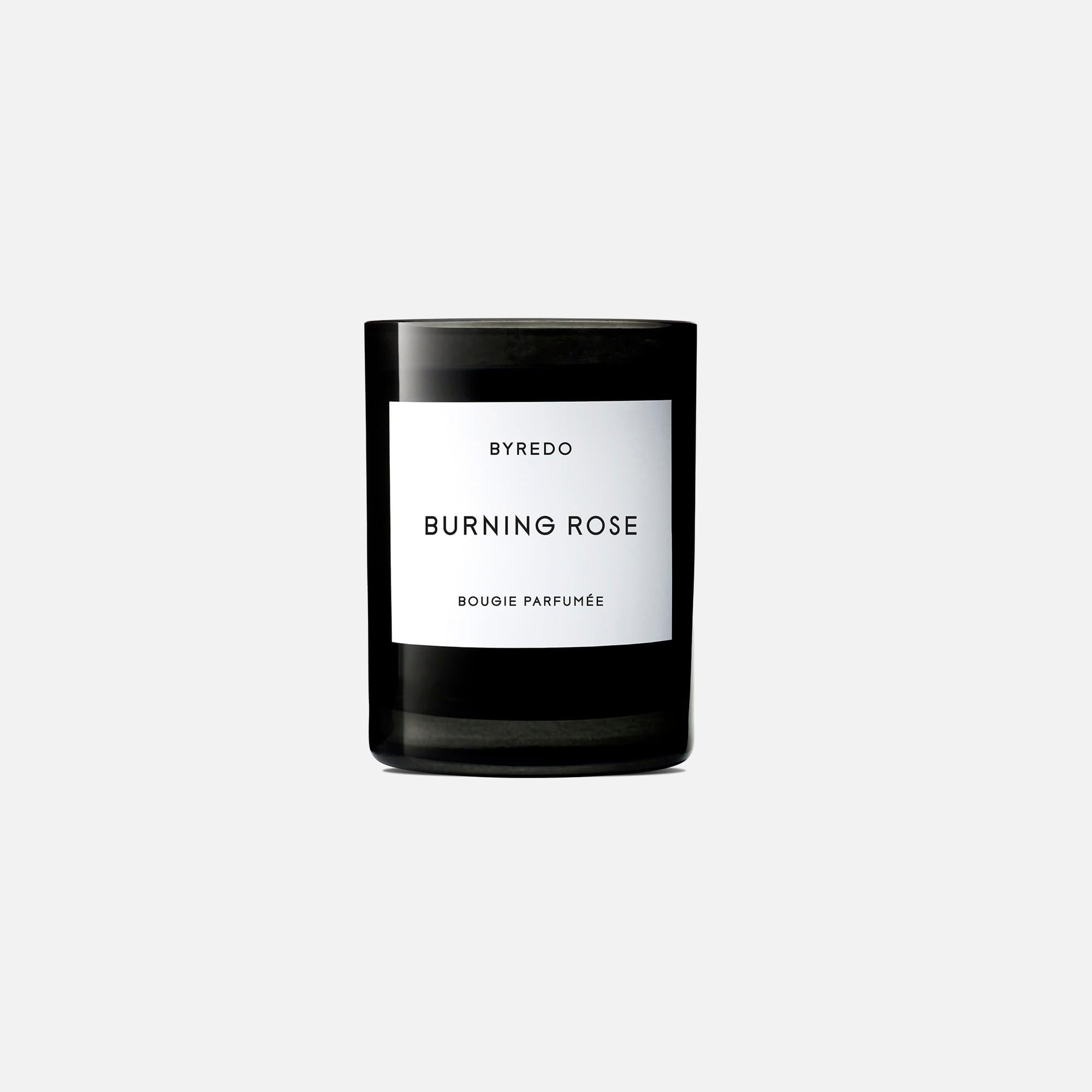 Byredo Scented Candle - Burning Rose Fragrance, 8.4 oz Luxury Home Decor, Romantic Ambiance for Bedroom, Bathroom & Living Room