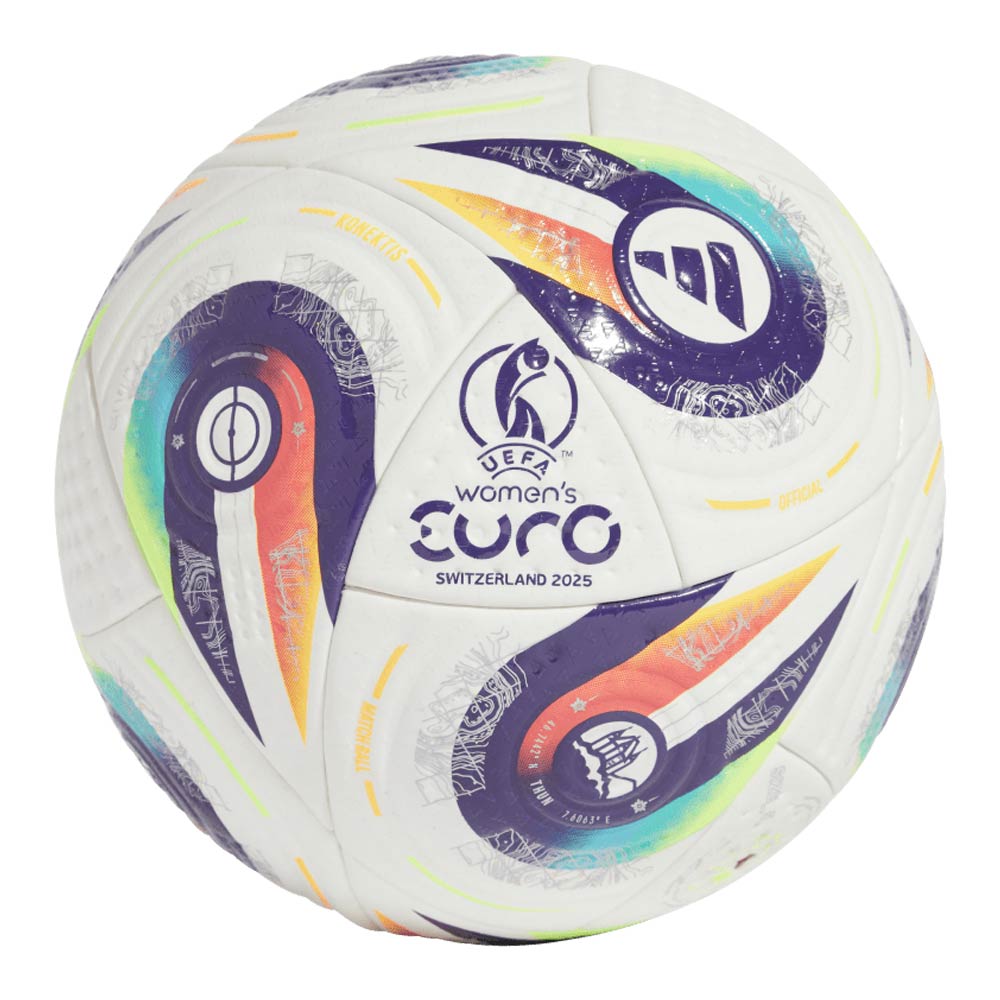 Adidas Women's Euro25 Pro Football - Official Size 5 Soccer Ball for Training & Matches - Perfect for Practice, Games & Gifts (White/Black/Red)