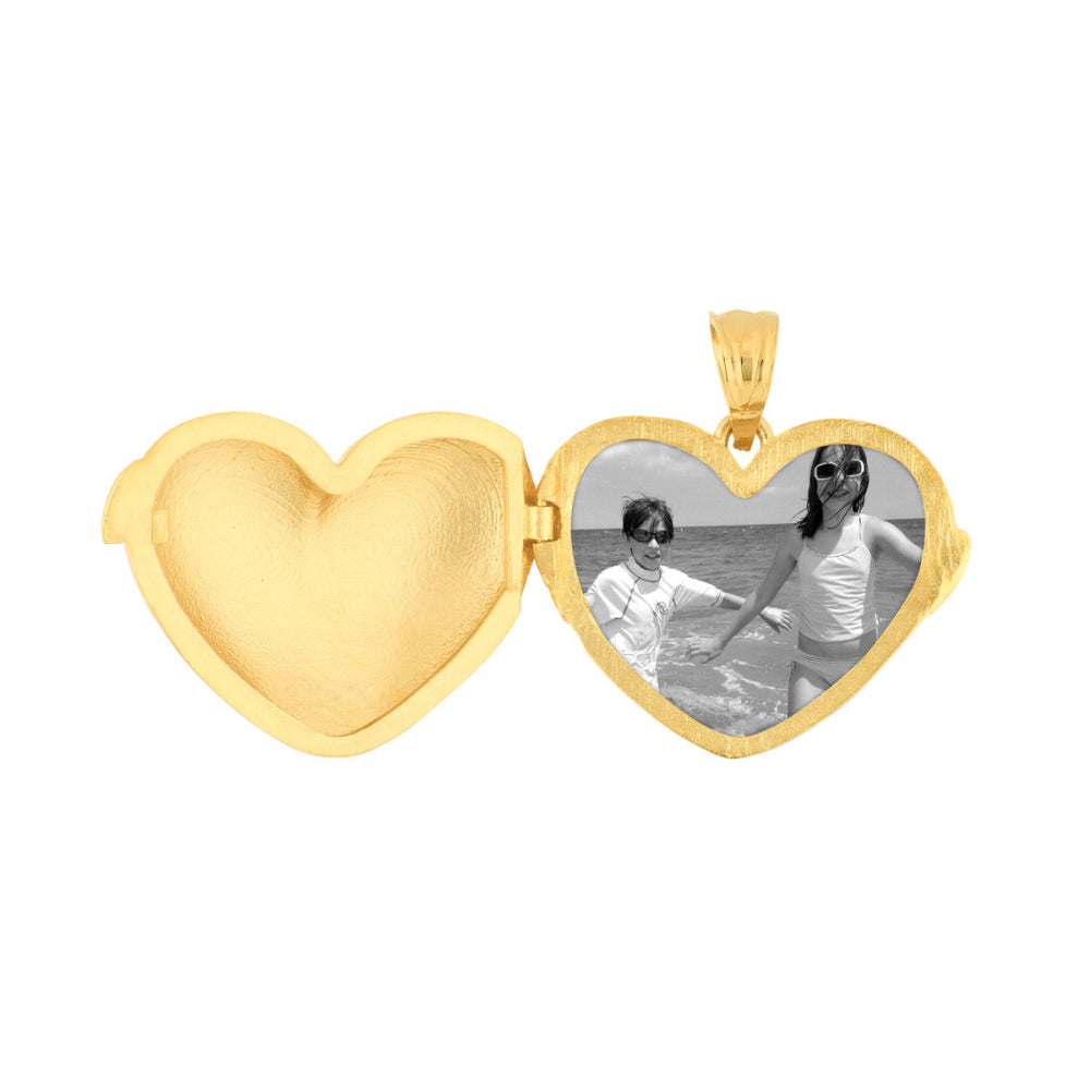 14K Gold Heart Locket Charm Necklace - Elegant Engravable Pendant for Women, Gift for Her, Valentine's Day, Anniversary & Special Occasions