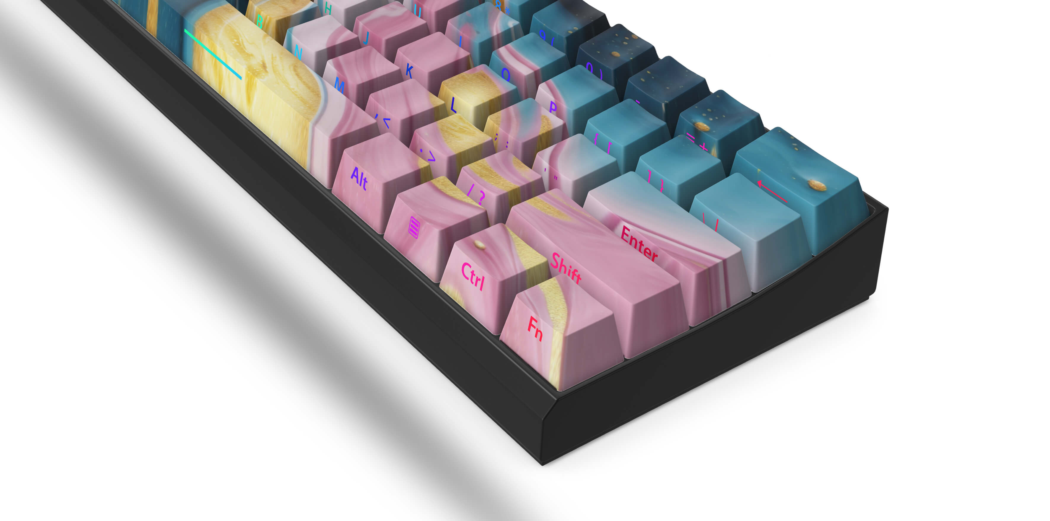 Marbled Oasis T60 Pro Mechanical Gaming Keyboard - RGB Backlit, Wired USB, Ergonomic Design for PC, Mac, Laptop - Perfect for Gaming, Typing & Office Work
