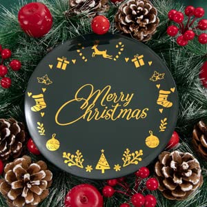 YOUBET 175-Piece Christmas Party Dinnerware Set - 25 Green Plastic Plates, 25 Gold Plastic Silverware (Knives, Forks, Spoons), 25 Cups & 25 Napkins - Holiday Tableware for Christmas Celebrations, Family Gatherings & Festive Decorations