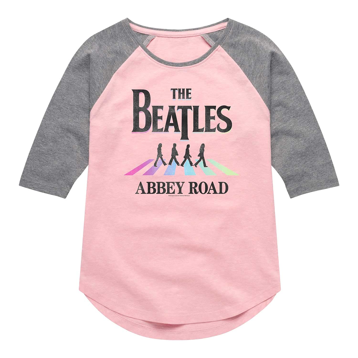 The Beatles Abbey Road Girls Toddler & Youth Raglan Tee - HYBRID APPAREL - Soft Cotton Blend Short Sleeve Shirt - Perfect for Casual Wear, Music Concerts & Beatles Fan Gifts
