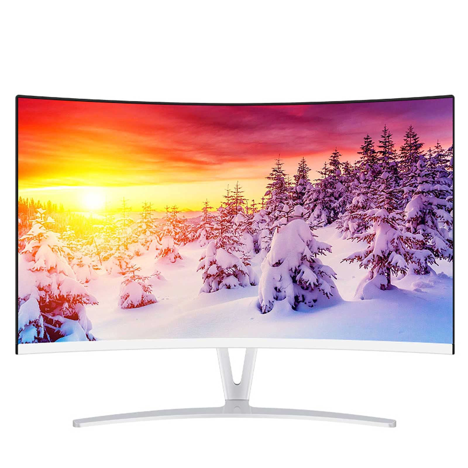 Yunyun 24-inch Ultra-Thin Curved HD LCD Monitor - 60Hz Refresh Rate with HDMI & VGA Ports - Perfect for Home Office, Gaming & Mobile Phone External Display