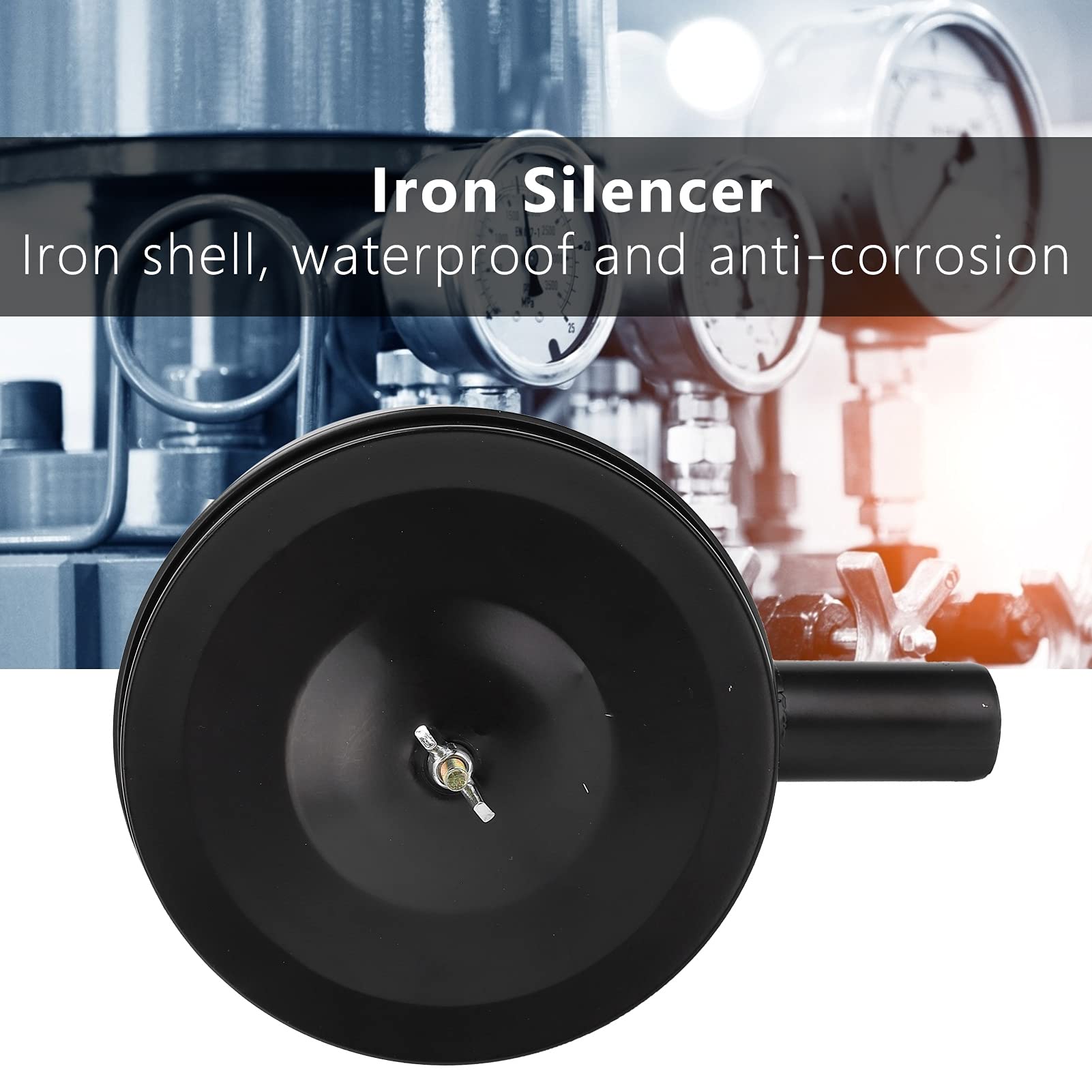 Durable 80 Iron Shell G3/4 Air Compressor Muffler - High Abrasion Resistance Silencer for Mechanic Tools & Repair | Ideal for Workshop, Garage & Industrial Use