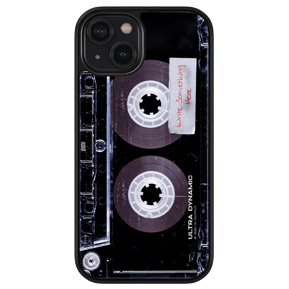Personalized Clear Black Rubber Cassette Tape Phone Case for iPhone 16/15/14/13/12 Pro Max & Plus, 11/X/8/7 Plus - Retro Music Gift for DJs, Musicians & 80s Nostalgia Lovers (Perfect for Concerts, Parties & Vintage-Themed Events)