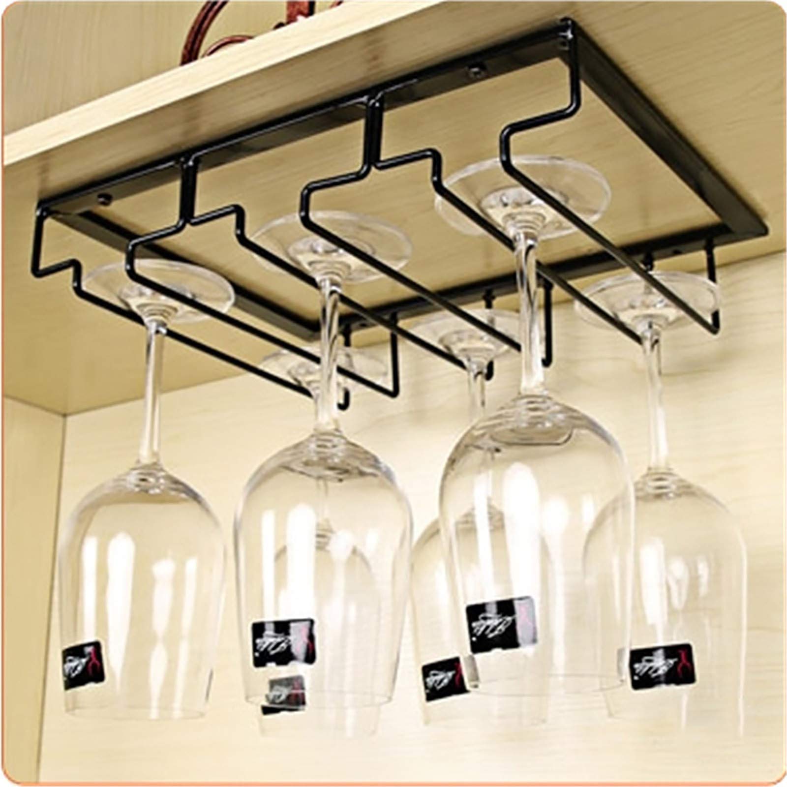 Premium Wine Glass Holder - Hanging Cup Rack for Kitchen, Bar & Dining Room - Space-Saving Glassware Storage Solution (Set of 1) - Perfect for Organizing Wine Glasses, Mugs & Cups in Small Spaces