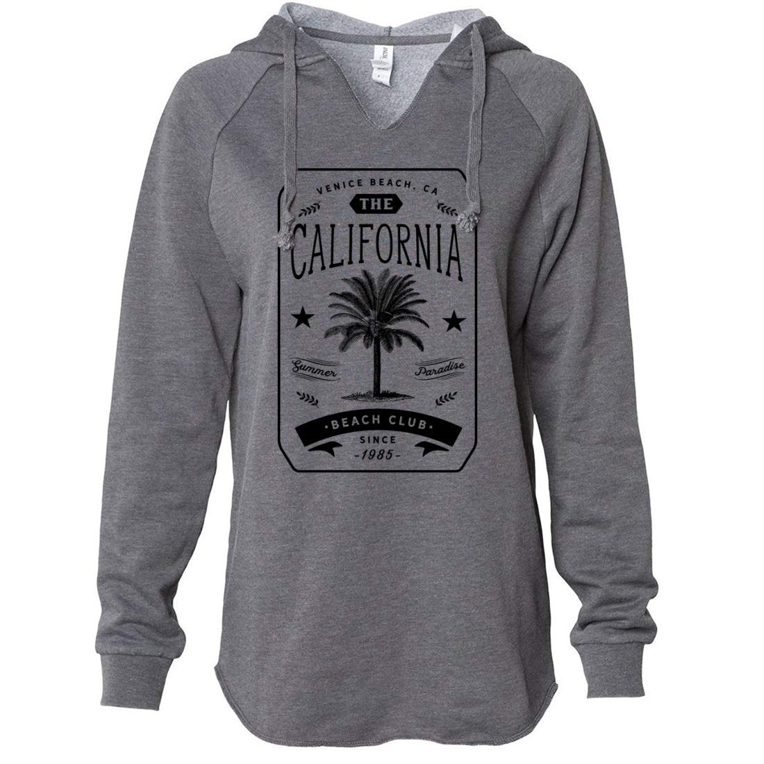 Dolphin Shirt Co California Beach Club Women's Soft Hooded Pullover Sweatshirt - Cozy Fleece Hoodie for Surfing, Yoga & Casual Wear