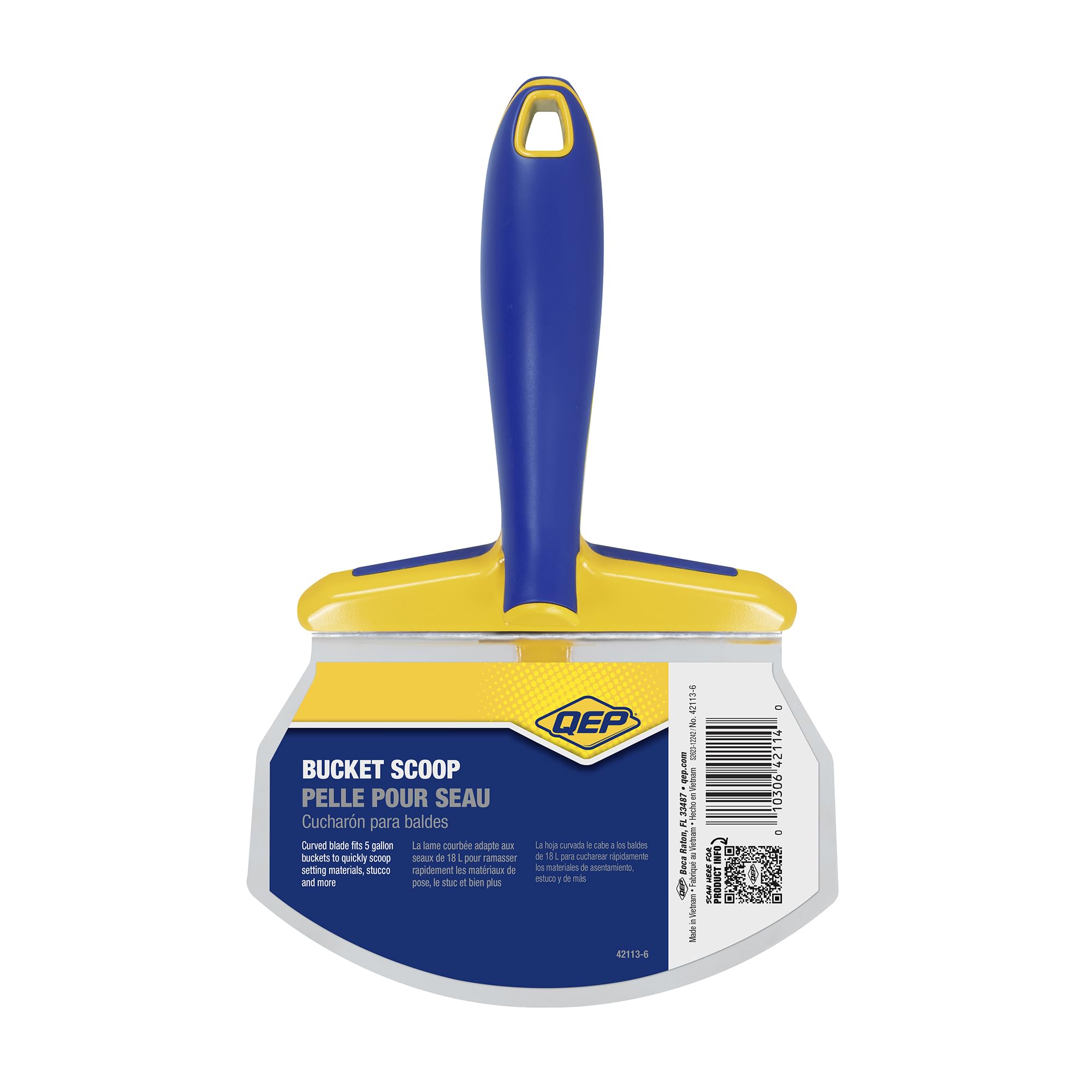 QEP Heavy-Duty Bucket Scoop - 5 Gallon Capacity, Durable Plastic Construction for Gardening, Farming, and Construction Use - Perfect for Soil, Gravel, and Sand Handling