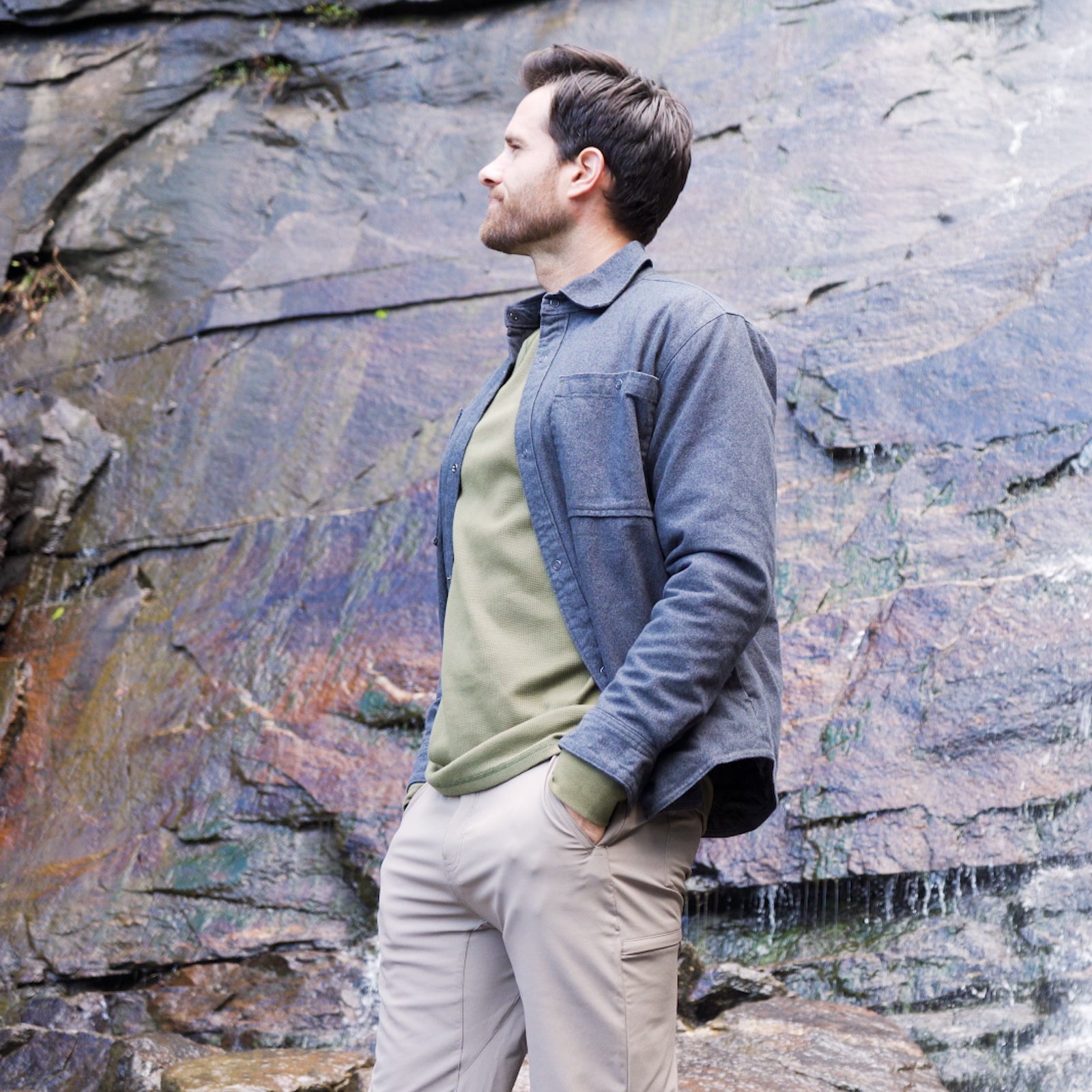 Lincoln Shirt Jacket for Men - Stylish & Comfortable Button-Up Shirt Jacket - Perfect for Casual Outfits, Outdoor Adventures & Layering in Fall/Winter