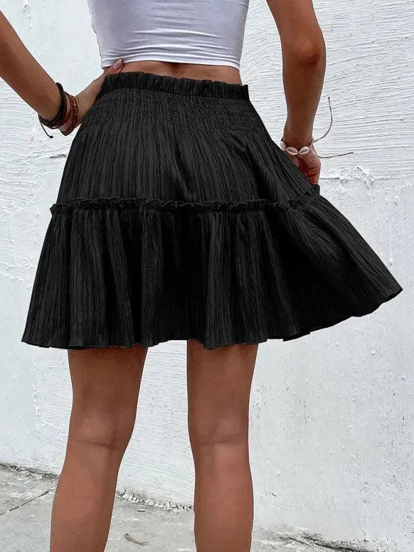 Women's Casual Plain Cake Short Skirt - Flowy Mini Skirt for Summer, Party, and Daily Wear | Comfortable & Stylish A-Line Skirt for Women and Teens