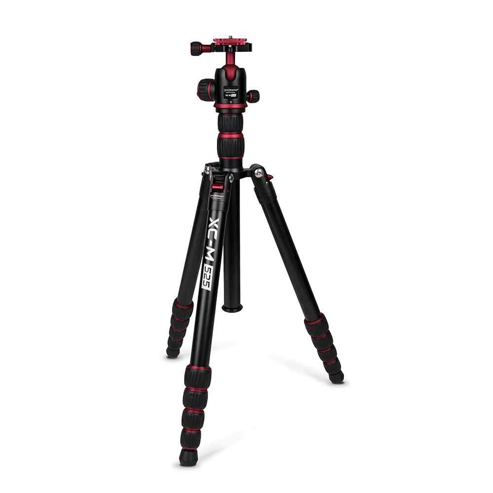 ProMaster XC-M 525K Professional Tripod Kit with Ball Head - Heavy Duty Camera Stand for DSLR & Mirrorless (Red) - Perfect for Photography, Videography & Travel