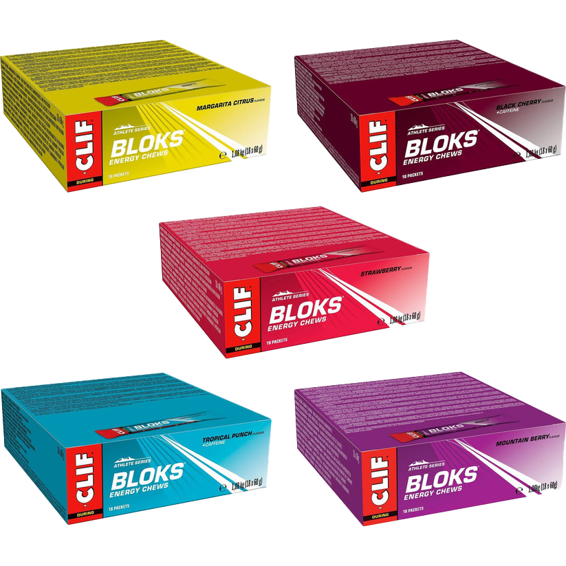 CLIF BLOK Energy Chews - 18 Pack (60g Each) | Fuel Your Performance with Natural Energy Boost for Runners, Cyclists & Athletes | Perfect for Workouts, Hiking & Endurance Sports