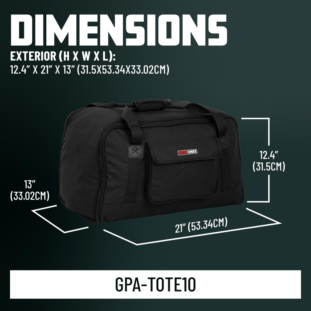 Gator GPA-TOTE10 Heavy-Duty 10-Inch Speaker Tote Bag - Durable Protective Carrying Case for PA Systems, DJ Equipment & Live Sound Gear - Perfect for Gigs, Concerts & Studio Use