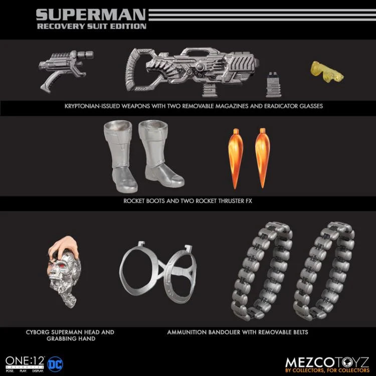 Superman: Recovery Suit Edition DC Comics One:12 Collective Mezco Action Figure – Premium Collectible for Display, Gifts & DC Fans