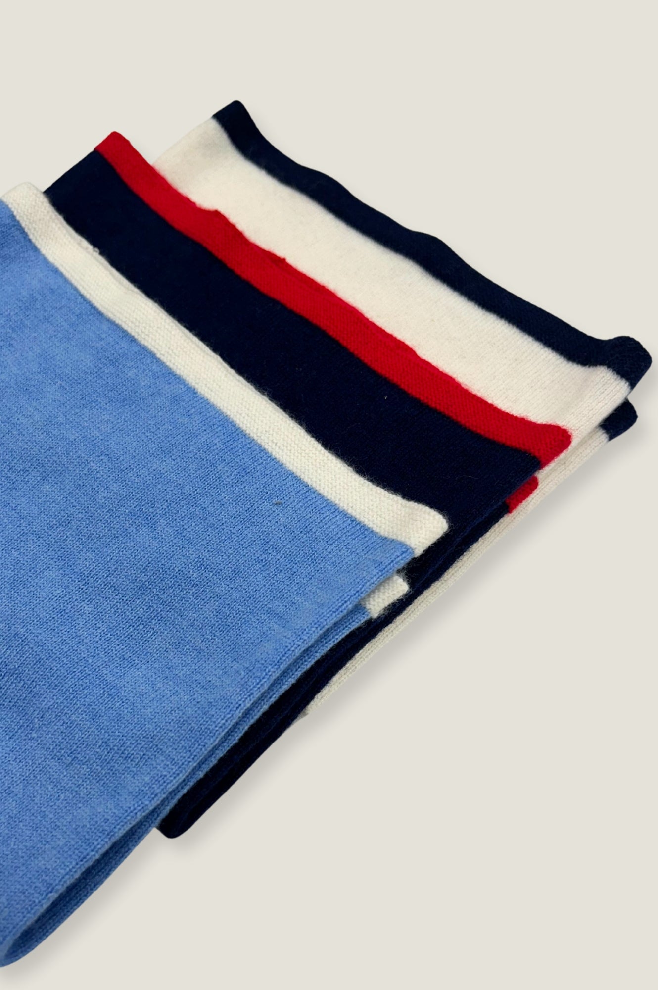 Soft Merino Wool Snood Scarf - Serene Blue & Cream Colors | Warm Winter Neck Warmer for Outdoor Activities & Travel