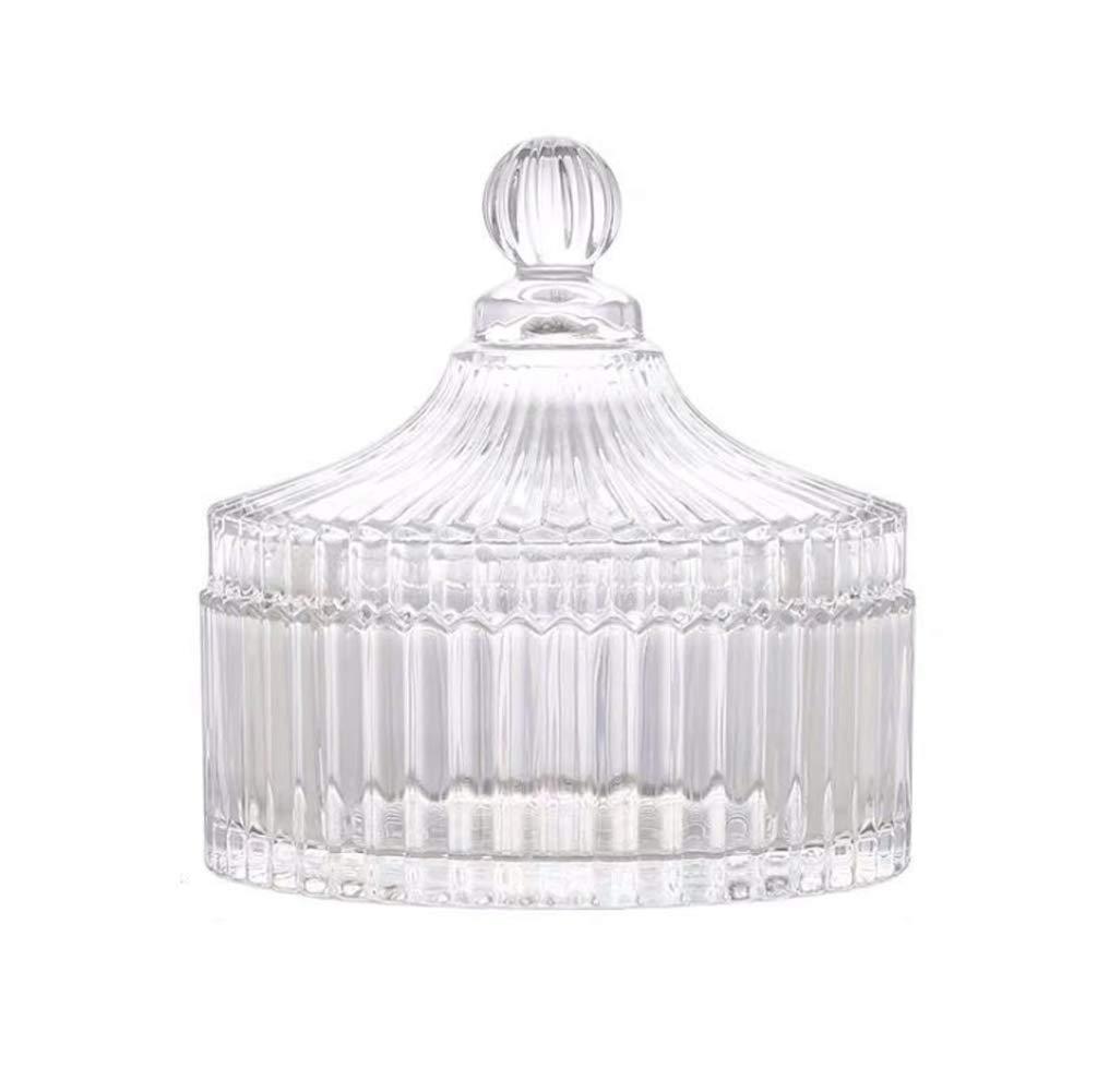 10OZ (280ML) Decorative Crystal Candy Jar with Lid - Candy Dish, Food Storage Container, Seasoning & Cookie Jar for Buffet, Kitchen, Office & Home Decor