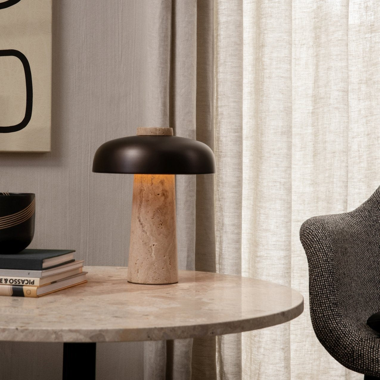 Modern Terra Dome Table Lamp - Stylish LED Bedside Lamp for Bedroom, Living Room & Office - Warm White Light with Adjustable Brightness - Perfect for Reading, Relaxing & Decor