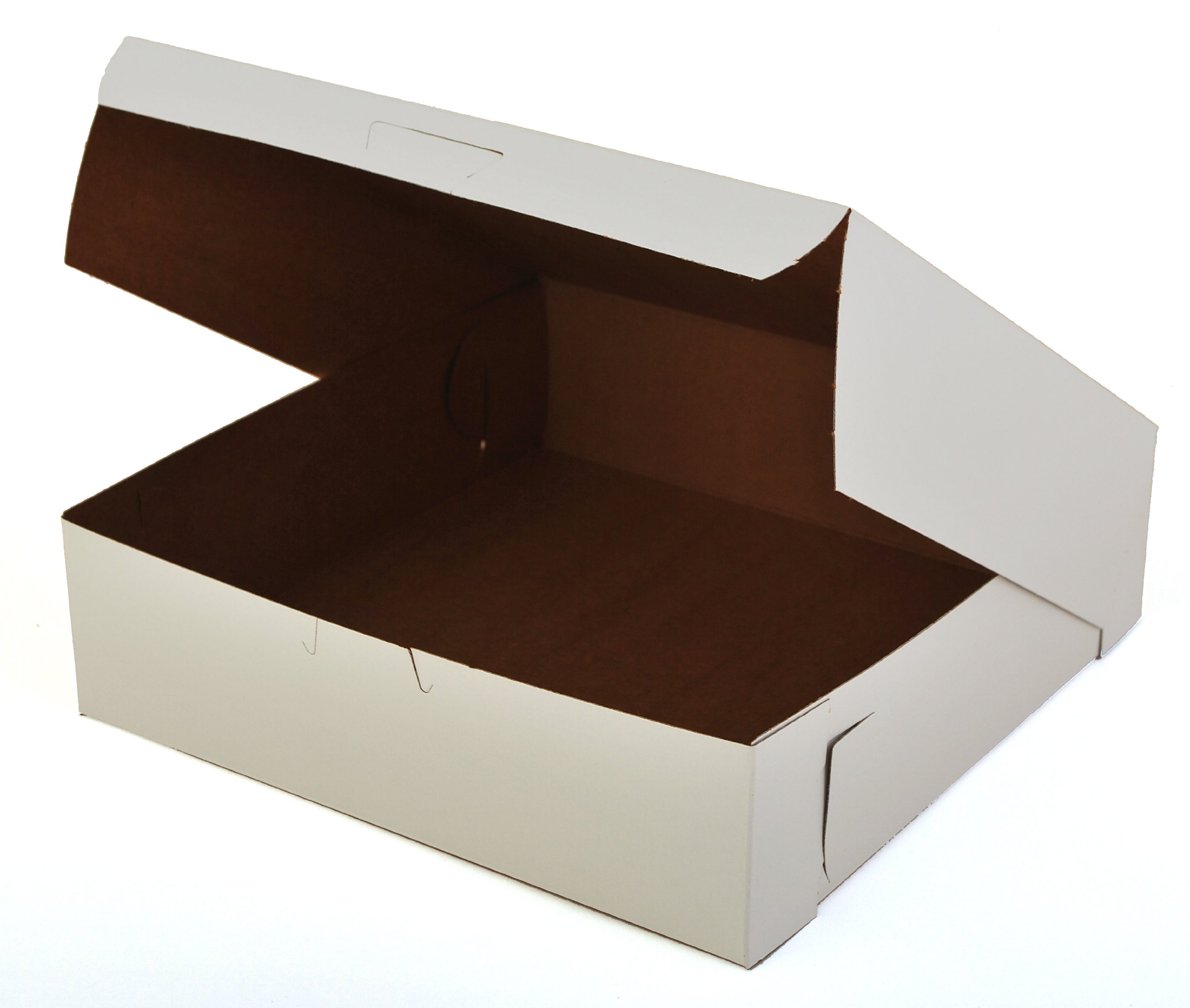 Premium White Clay-Coated Kraft Bakery Box 9x9x2.5 Inches - Lock Corner Design - Case of 250 - Ideal for Cupcakes, Cookies & Pastry Packaging - Eco-Friendly Food Storage Solution for Bakeries & Cafes