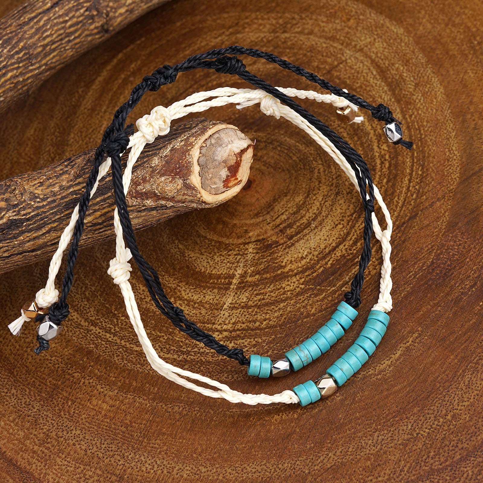Turquoise Bead Soul Sister Bracelets - Best Friend Matching Friendship Bracelets for Women & Girls - Long Distance Gifts for BFFs - Birthday & Everyday Wear