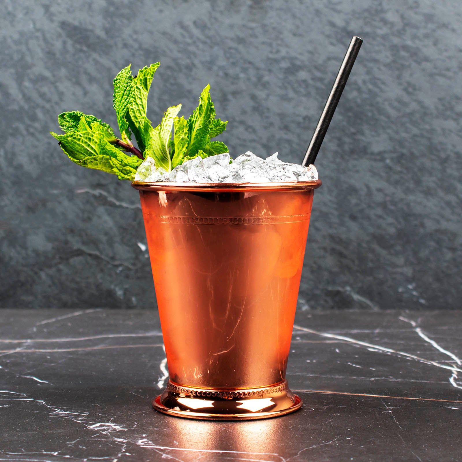 BarConic® Mint Julep Cup - 12 oz Copper Plated Cocktail Glass for Bourbon, Whiskey & Iced Drinks - Perfect for Kentucky Derby Parties, Summer BBQs & Home Bars