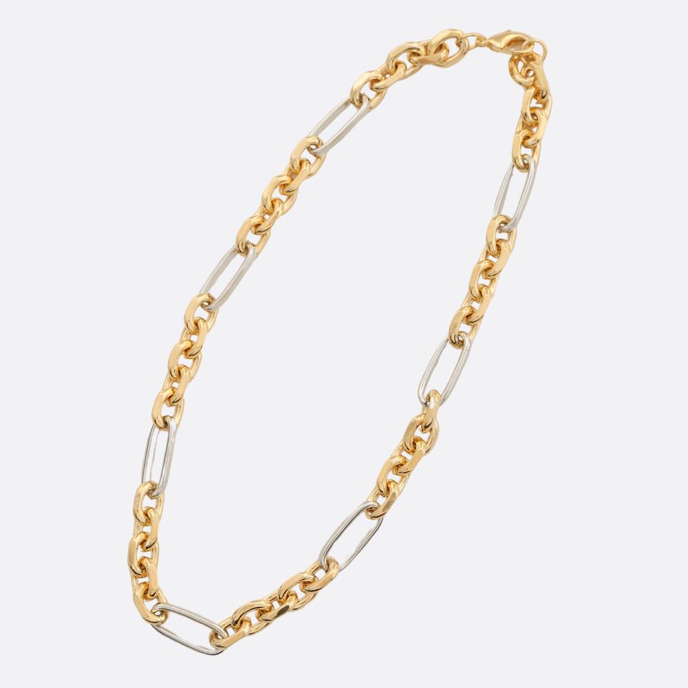 Elegant Two-Tone Gold Dipped Oval Circle Necklace for Women | Perfect for Layering, Gift Giving & Everyday Wear