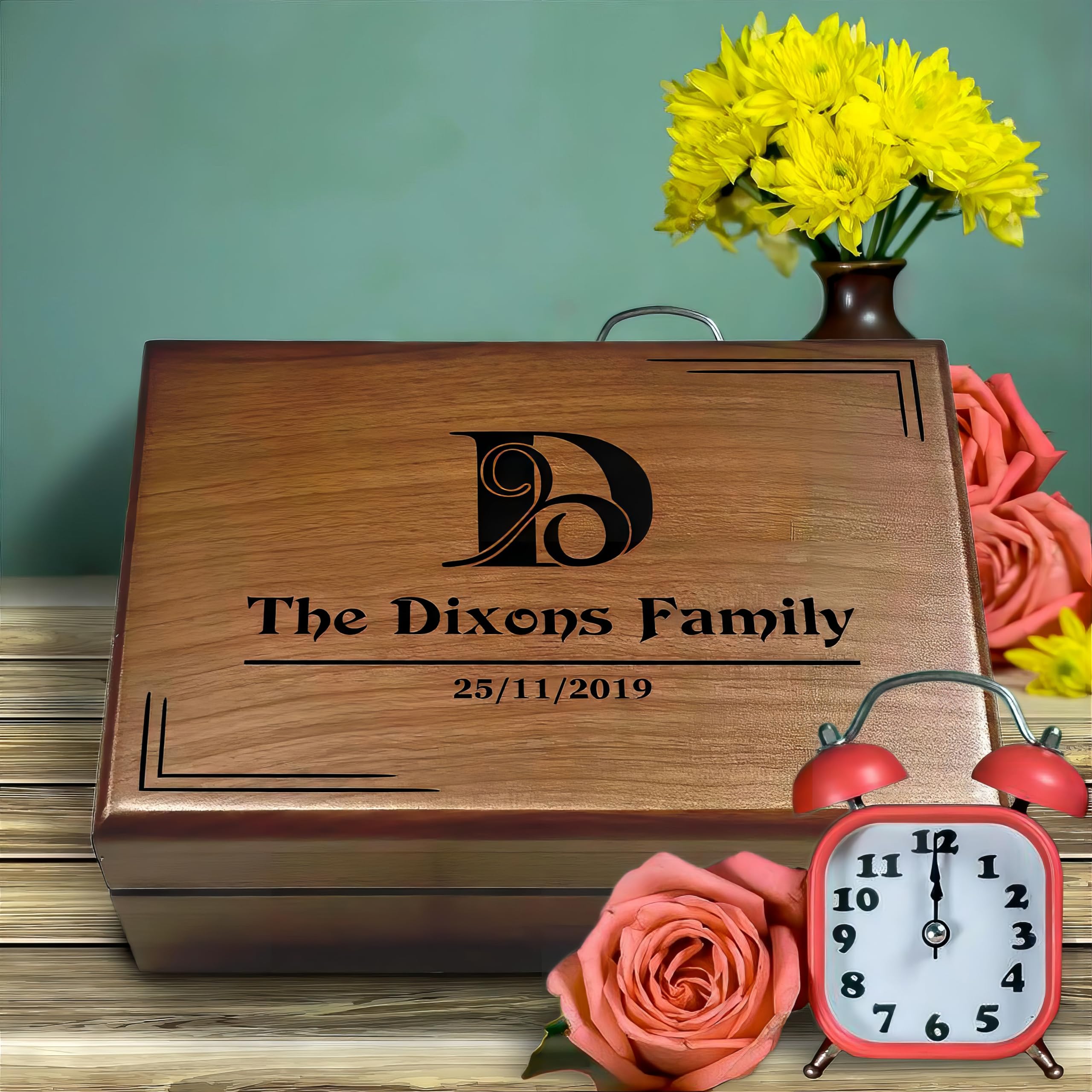 Personalized Engraved Wooden Box - Wedding, Anniversary & Gifts for Home
