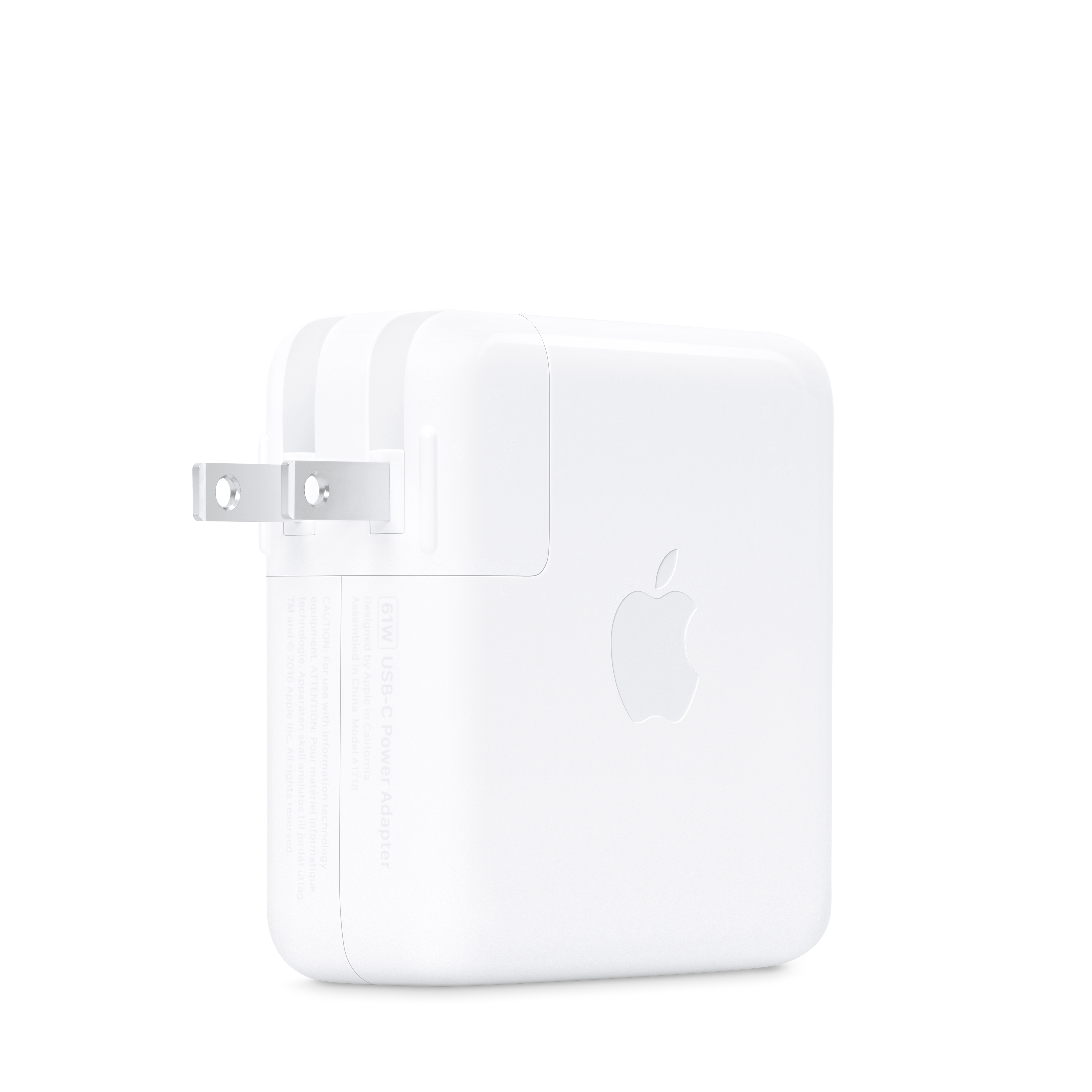 Original Apple 61W USB-C Power Adapter - Fast Charging for MacBook Pro/Air, iPad Pro - Compact & Portable for Travel, Home & Office Use