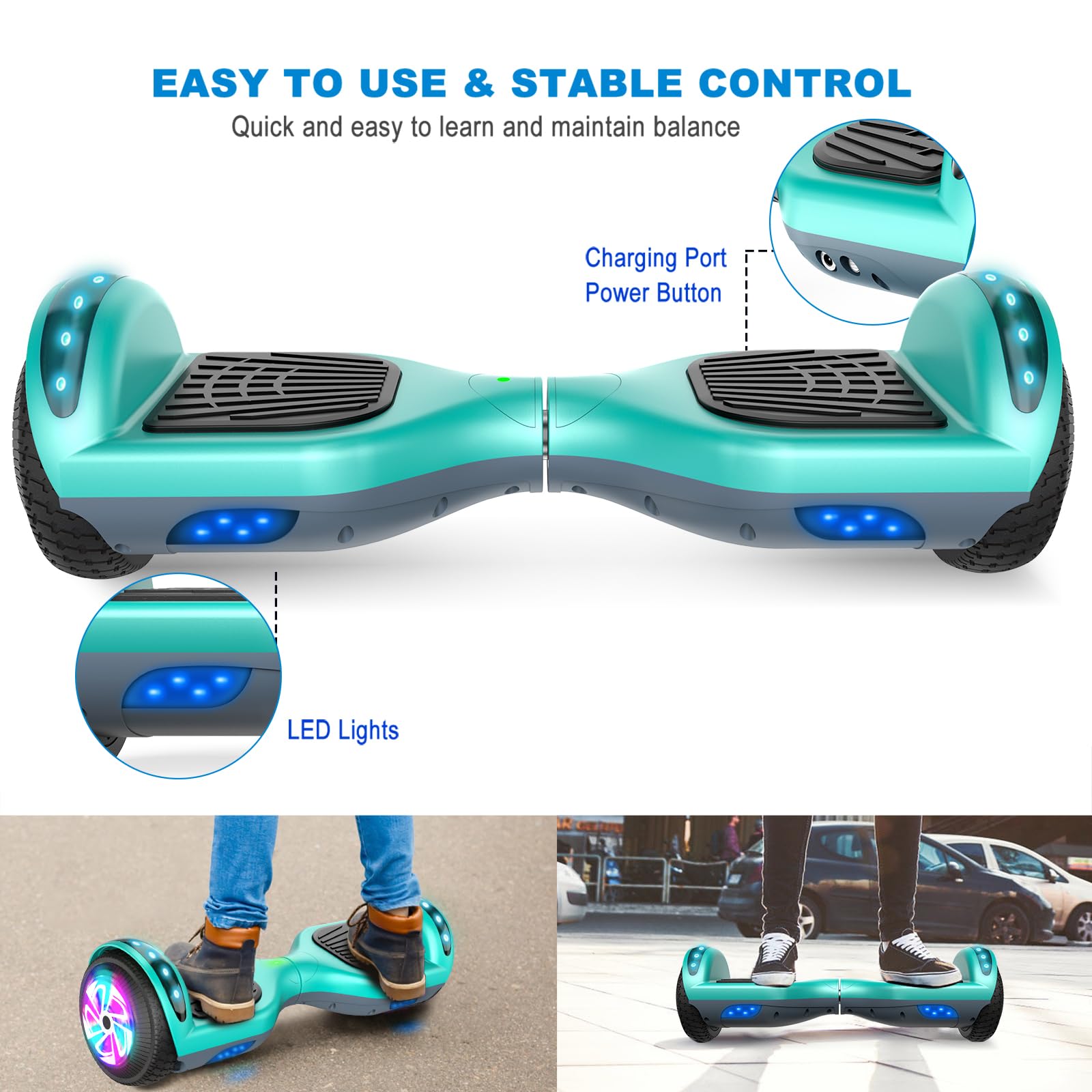 Premium CBD Scooter with Dazzling LED Lights & Dual 300W Motors - 6.5