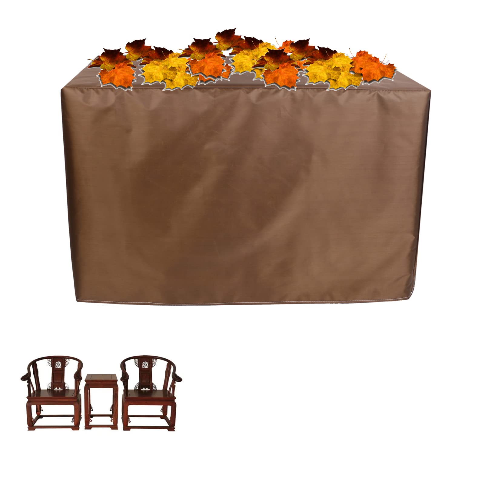 Heavy Duty 420D Waterproof Outdoor Furniture Cover 50x50x29 Inch - Durable Rectangular Patio Dining Table & Chairs Protector for All Weather Use - Perfect for Backyard, Garden, and Deck Furniture Protection