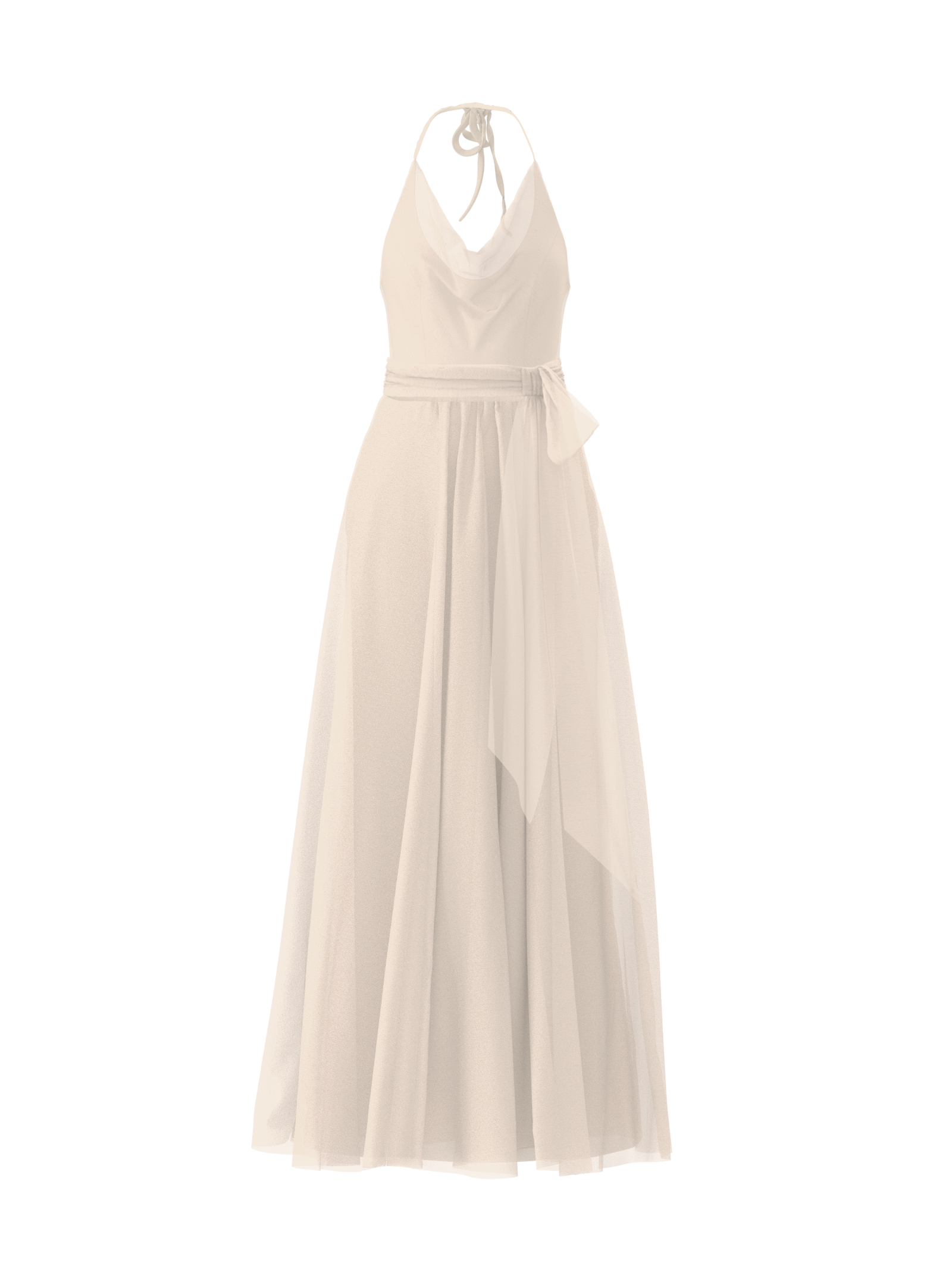 Daryn Bodice & Justine Skirt Set with Sash Belt in Cream - Perfect for Weddings, Parties, and Formal Occasions