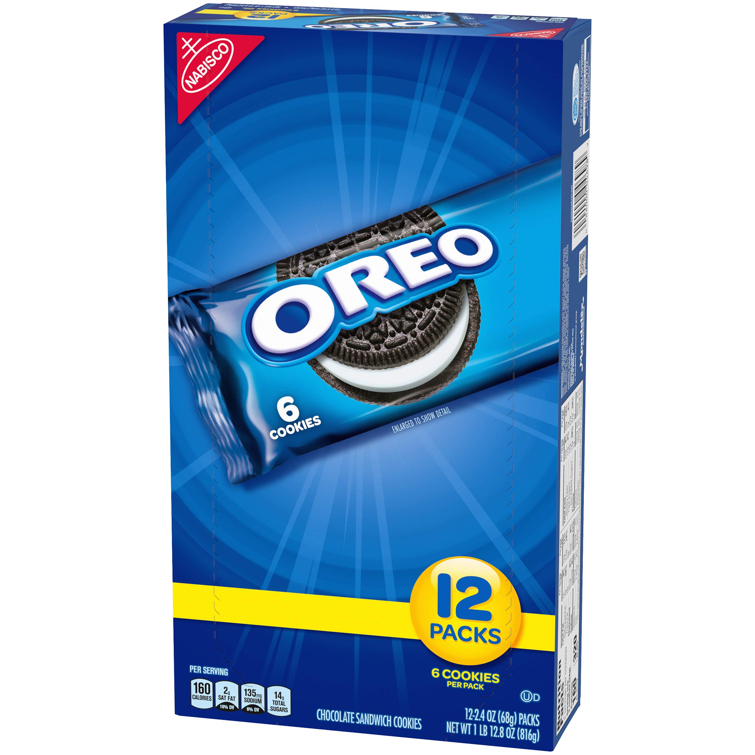 OREO Chocolate Sandwich Cookies, 12 Pack (2.4 oz Each) - Perfect for School Lunch Boxes, Office Snacks & Afternoon Tea Treats