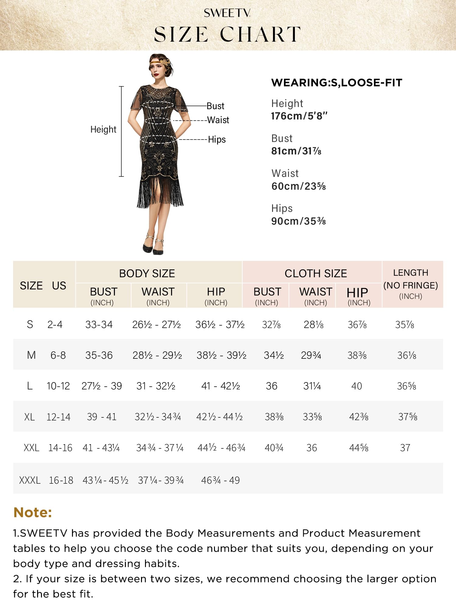 Vintage 1920s Flapper Dresses for Women - Roaring 20s Gatsby Style Sleeve Dress with Crew Neck, Perfect for Harlem Nights, Themed Parties & Costume Events