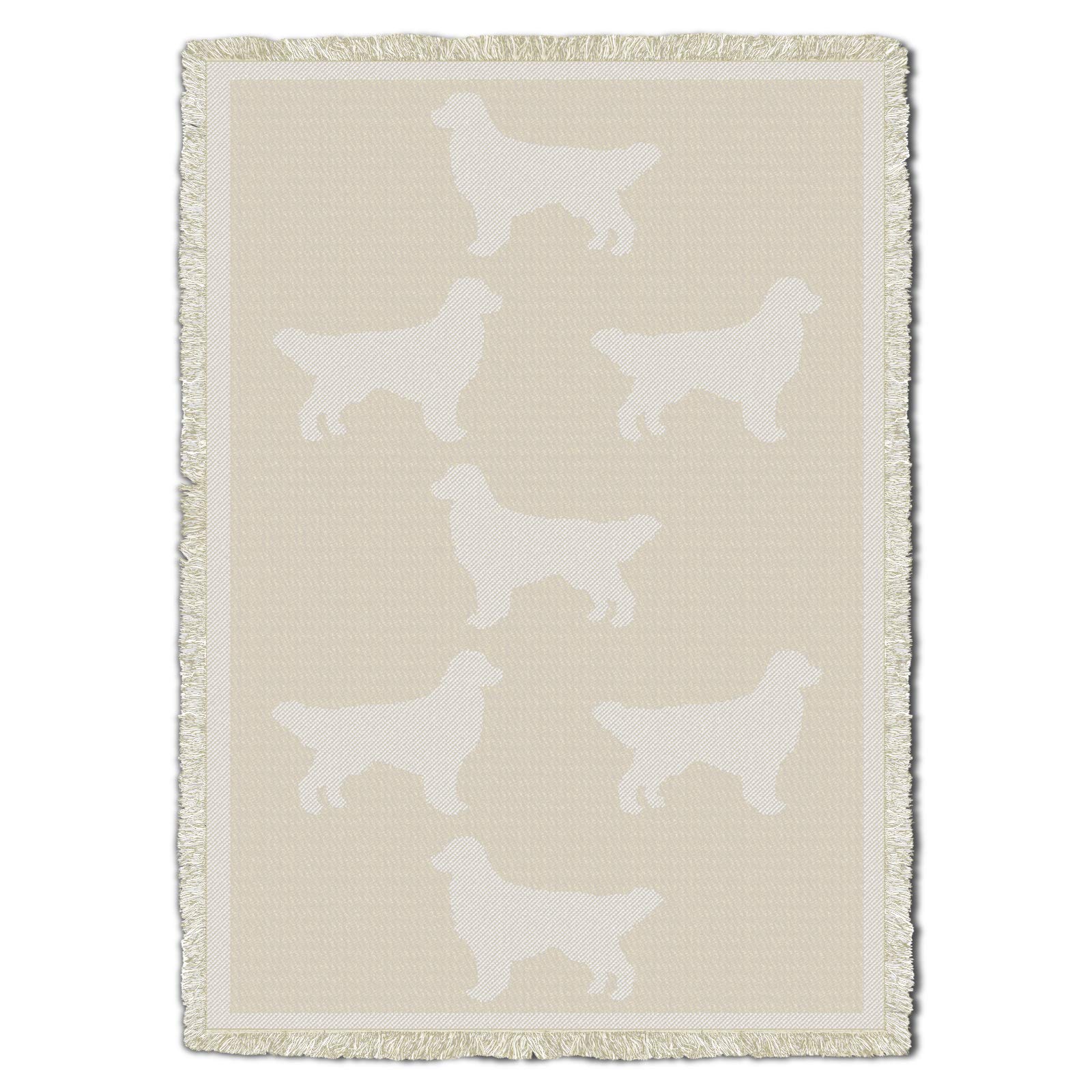 Golden Retriever Dog Blanket - 100% Natural Cotton Woven Throw - Handmade in USA (70x50) - Perfect Gift for Dog Lovers, Cozy Home Decor & Pet-Themed Bedroom Accent
