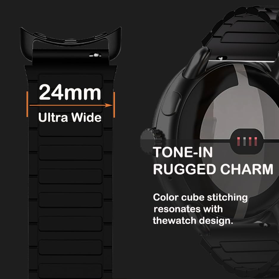 EVPLNT Magnetic Watch Band for Google Pixel Watch 2 & Pixel Watch - Adjustable Silicone Strap with Secure Magnetic Closure - Perfect for Workouts, Running & Everyday Wear