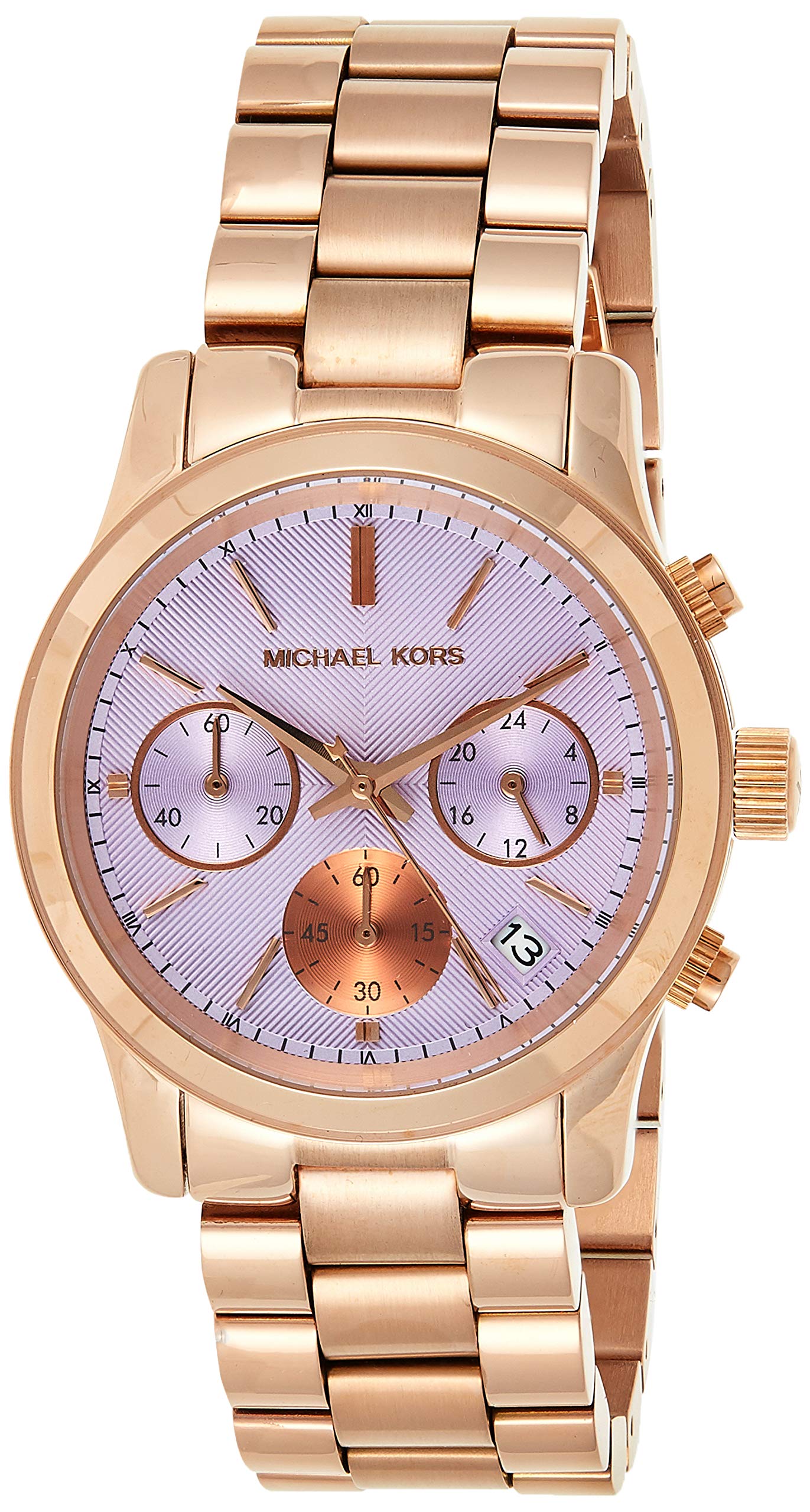 Michael Kors Women's MK6163 Runway Rose Gold & Lilac Stainless Steel Watch - Elegant Dress Watch for Women, Perfect for Office, Party & Everyday Wear