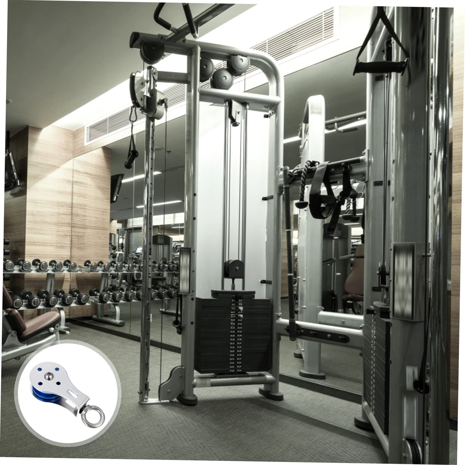 Kisangel 7-Piece Pulley Fitness Accessories Set - Rotating Wheel Training Tool for Home Gym, Strength Training & Physical Therapy - Durable Metal Scroll Wheel for Resistance Bands & Cable Machines