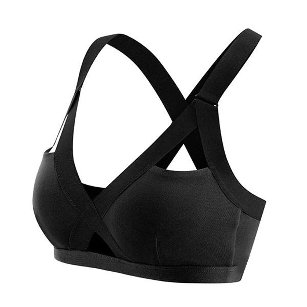 Women's Front Cross Sports Bra - Seamless Wireless Soft Yoga Bra with Support, No Underwire for Comfort - Perfect for Workouts, Yoga, Running & Sleepwear