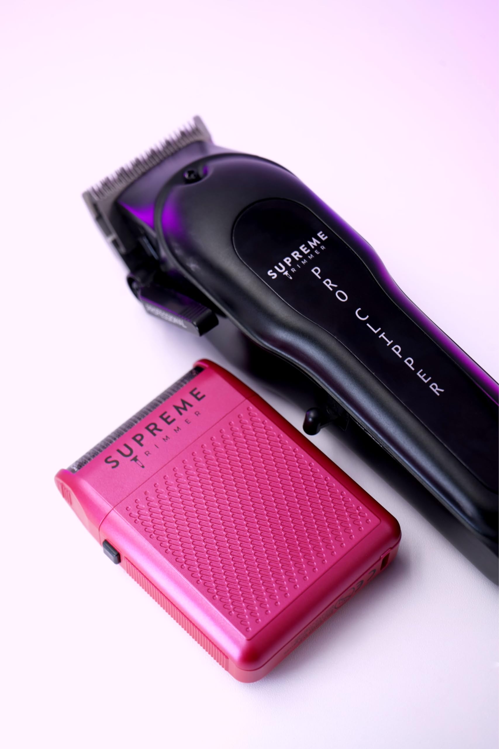 Supreme Professional 3-in-1 Hair Clipper Kit for Men - Barber Grade Trimmer, T-Shape Detailer & Foil Shaver | Precision Beard & Hair Cutting Set | Perfect for Home Grooming, Salon Use & Travel (Pink)