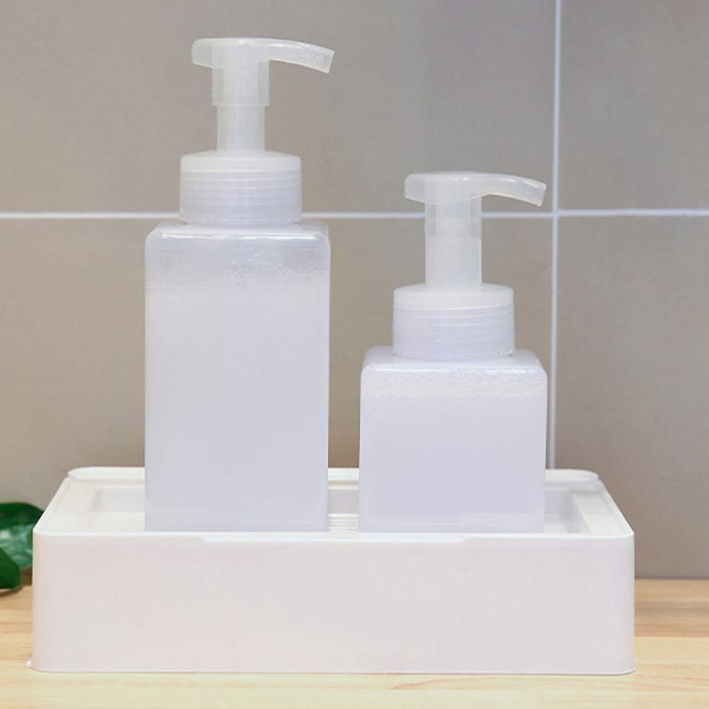 2-Pack Square Pump Dispenser Bottles - 8oz Liquid Soap Containers for Lotion, Body Wash, Shampoo & Cosmetics | Leakproof Travel Toiletry Bottles for Bathroom, Gym & Vacation Essentials