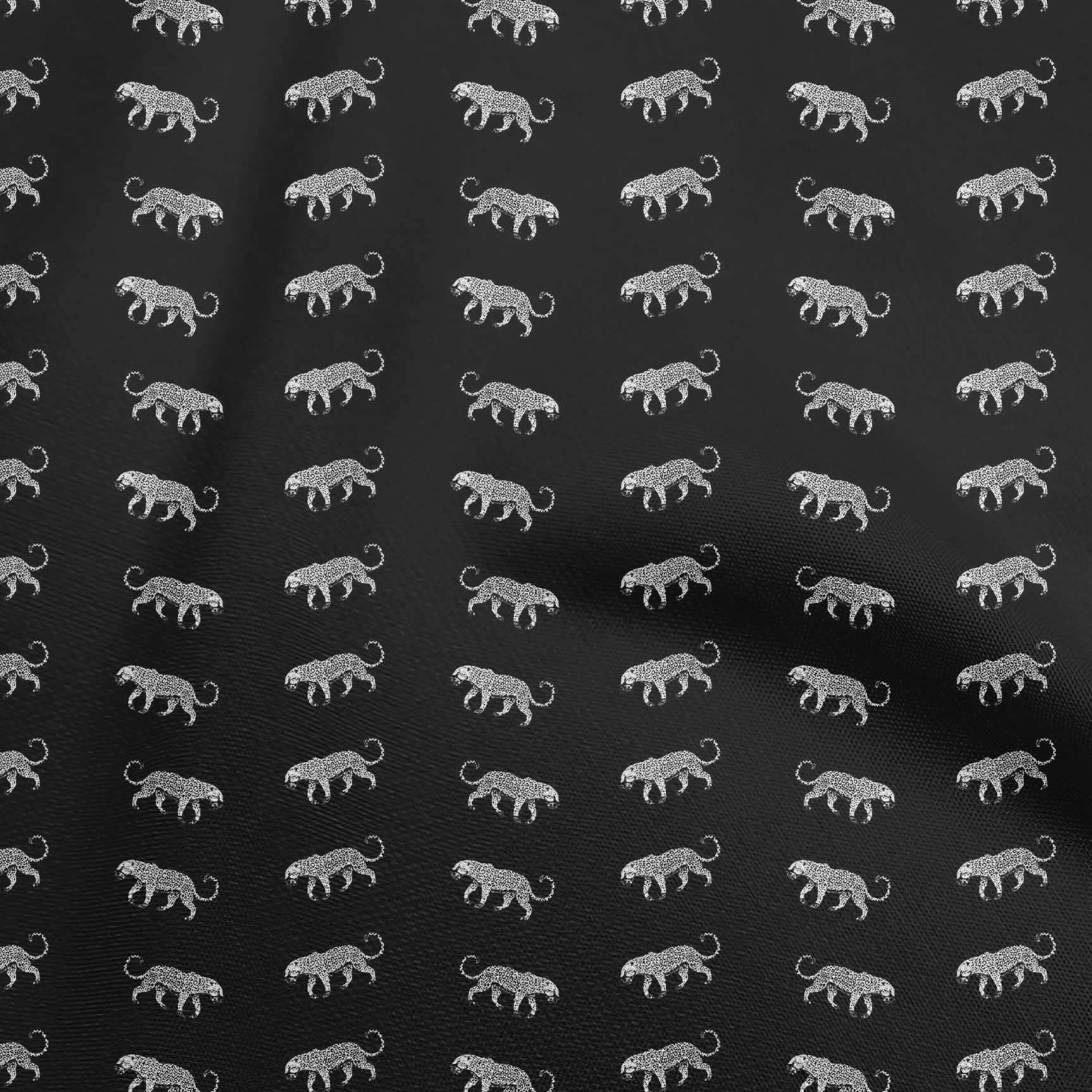 oneOone Rayon Black Leopard Print Fabric by The Yard - 56 Inch Wide for DIY Clothing, Dresses, Skirts & Home Decor Sewing Projects
