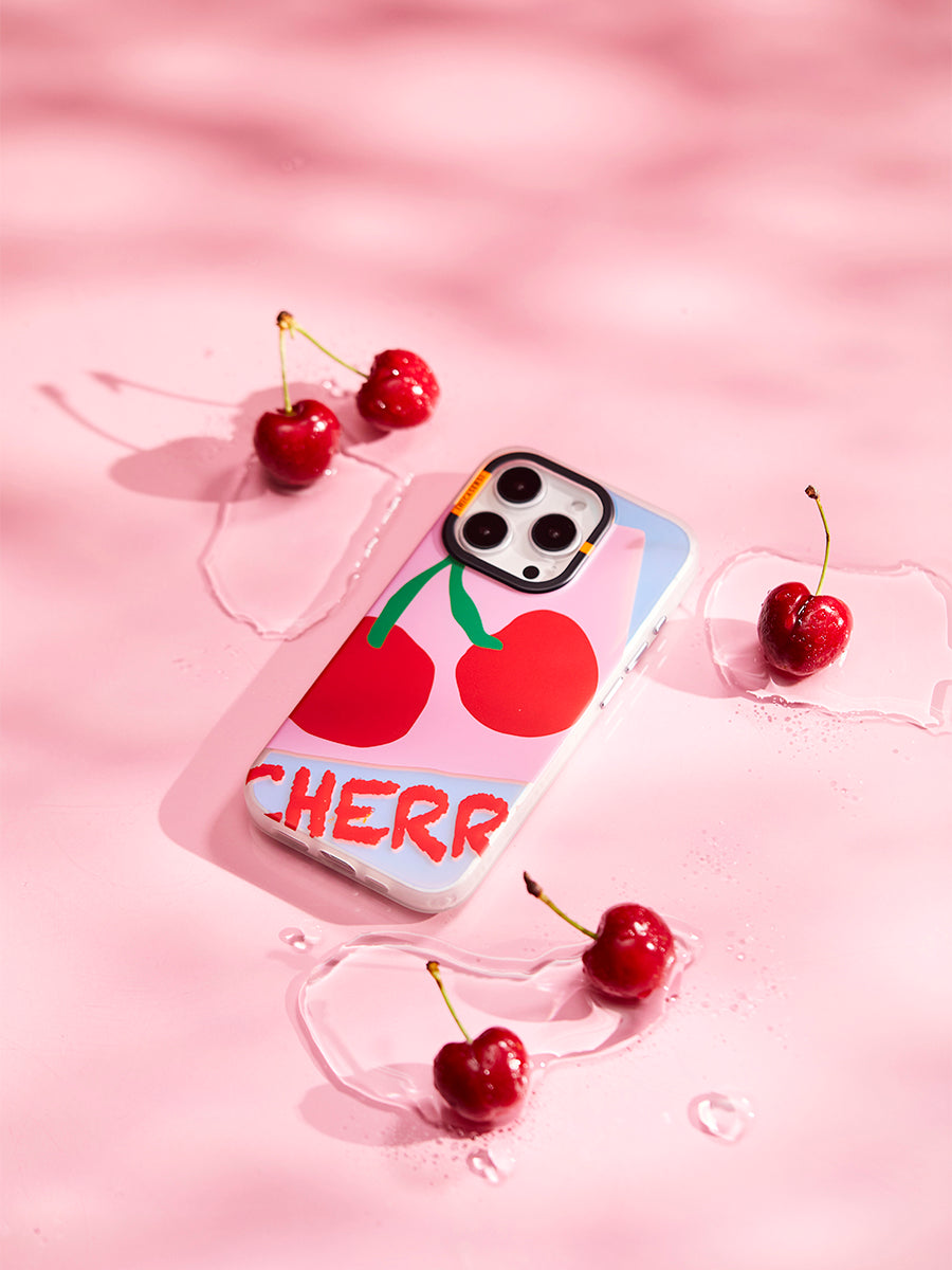 ColorSplash Two Cherries Case Red - Durable Phone Cover for iPhone & Samsung - Perfect for Everyday Use, Travel & Outdoor Adventures