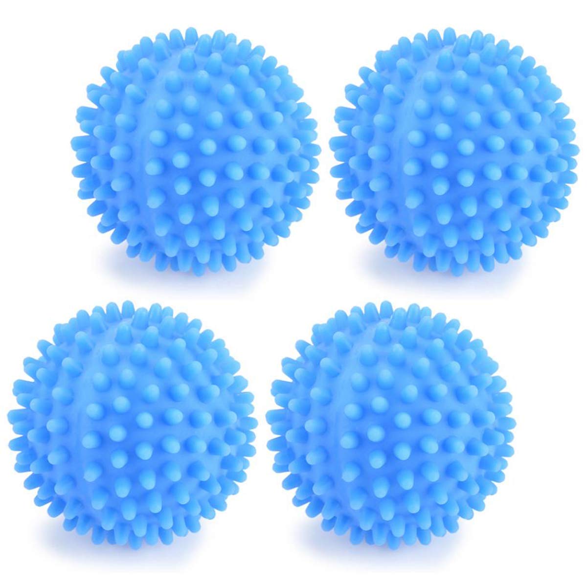 4-Pack Reusable Blue PVC Dryer Balls - Eco-Friendly Laundry Fabric Softener & Static Reducer for Faster Drying | Perfect for Clothes, Towels & Bedding