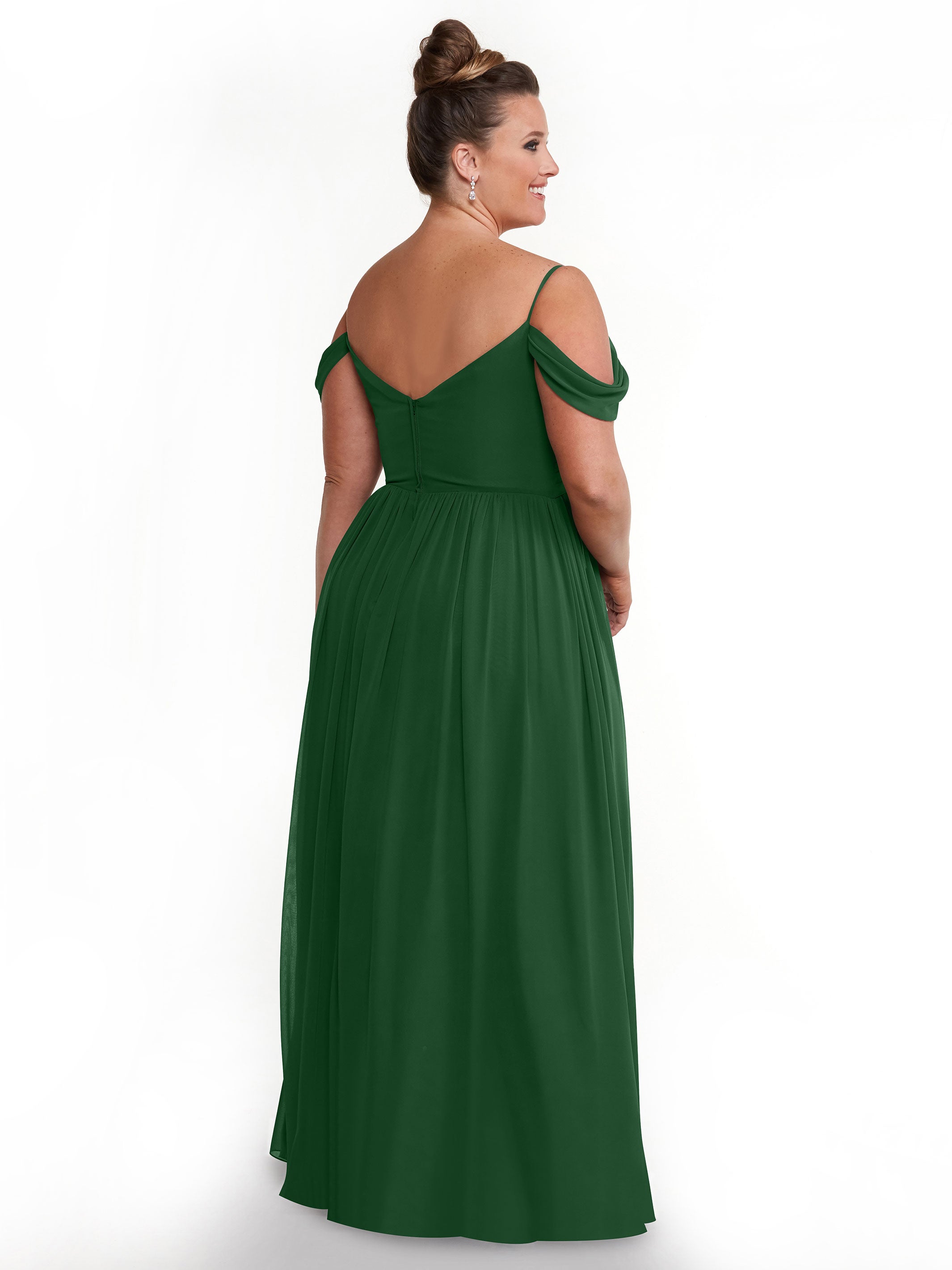 Elegant Off Shoulder Chiffon Bridesmaid Dress with Spaghetti Straps - Perfect for Weddings, Formal Events & Special Occasions