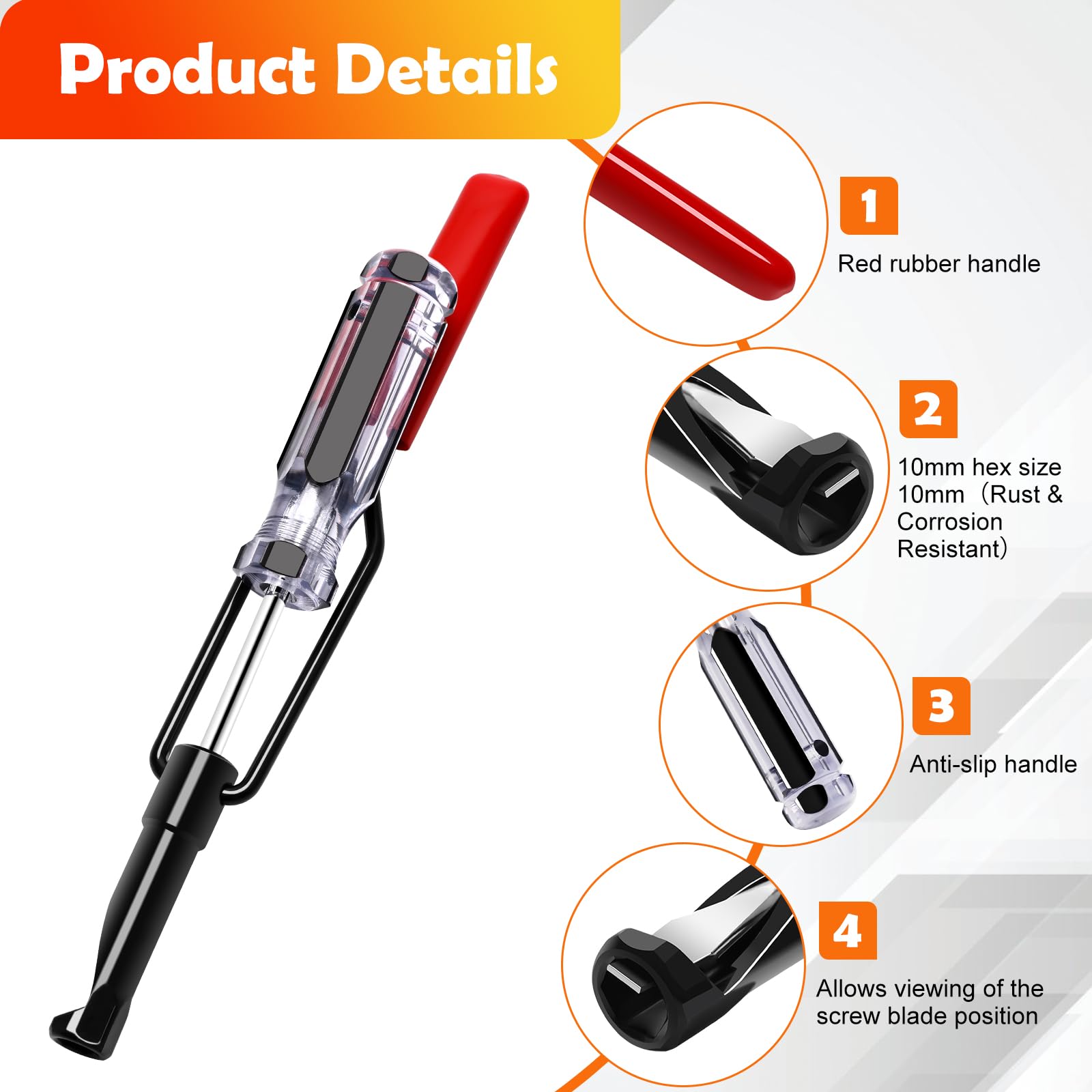 10mm Jam Nut Valve Adjustment Tool - Slotted Valve Adjusting Stud & Guiding Removal Tool for Honda VTEC Toyota Nissan Mitsubishi Mazda - Perfect for DIY Valve Clearance Adjustment & Engine Maintenance
