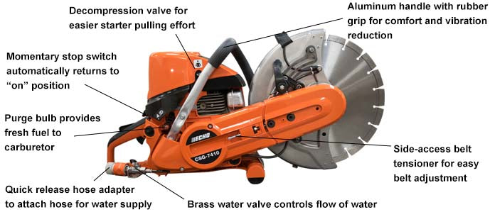 ECHO CSG 7410 73.5cc Gas-Powered Cut Off Saw - Professional Concrete & Metal Cutting Tool for Construction & Demolition Projects