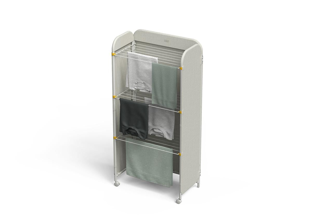 Eclipse™ 3-Tier Foldable Clothes Drying Rack with Mesh Screen - Space Saving Laundry Organizer for Small Apartments & Dorm Rooms